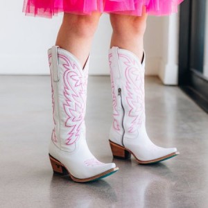 Lane Smokeshow Women's Boots Matte White / Neon Pink | 4917-TEVPB
